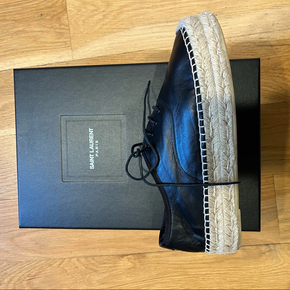 SAINT LAURENT black espadrille sneakers